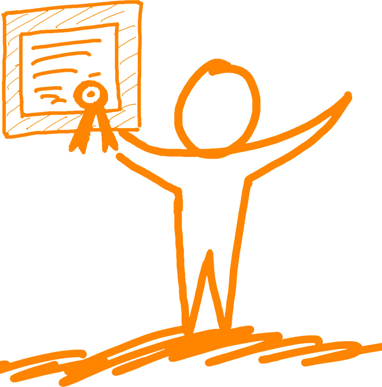 An illustration showing a person proudly holding their Shift Positive certification. The individual is depicted holding the certification document in their hands, symbolizing successful completion of the training program and their commitment to positive leadership principles.